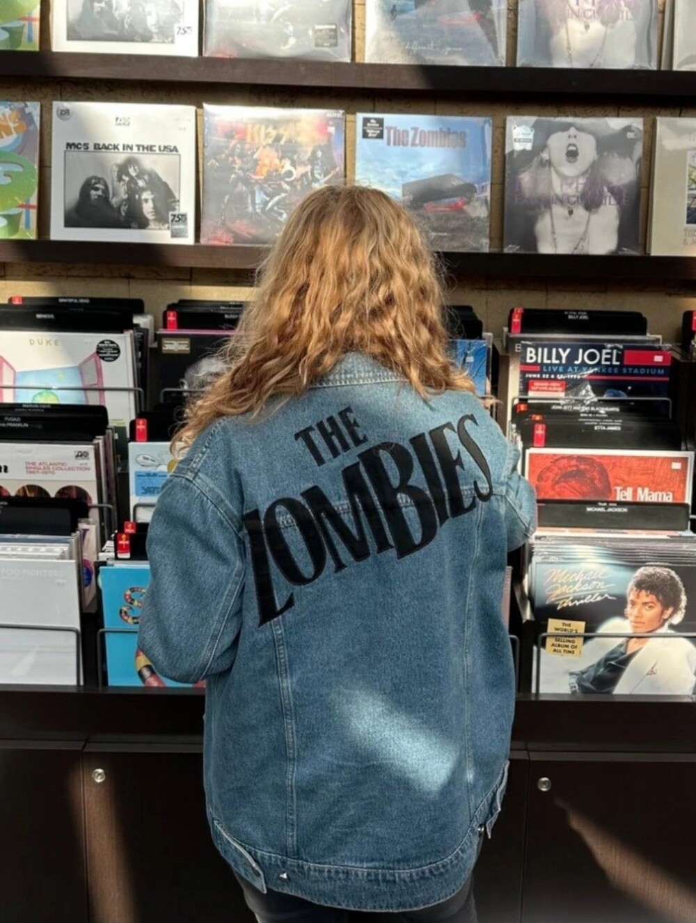 The Zombies Embroidered Denim Jacket In Blue Size Large